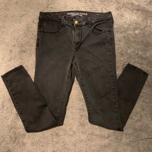 Black Sateen Jeggings